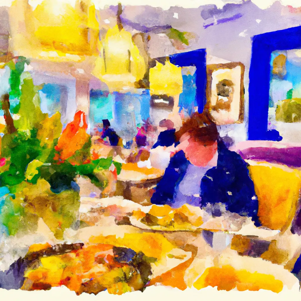 A person sits in a cozy restaurant, enjoying a plate of seafood while surrounded by warm, inviting decor.