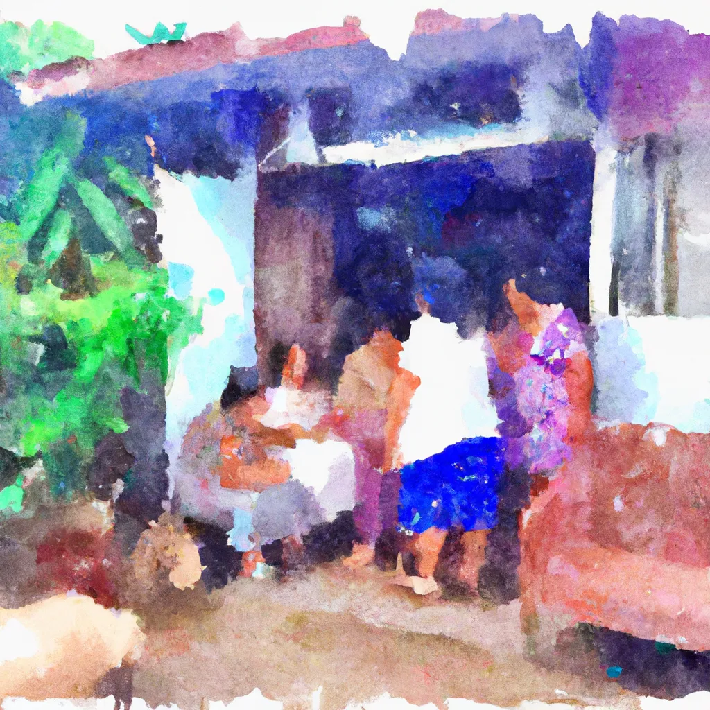 A group of friendly locals in Santo Domingo, Philippines, warmly welcoming a visitor into their home for a traditional Filipino meal.