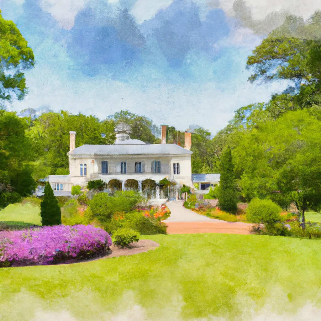 A picturesque colonial-style building surrounded by lush gardens and vibrant landscapes in Bowral, Australia.